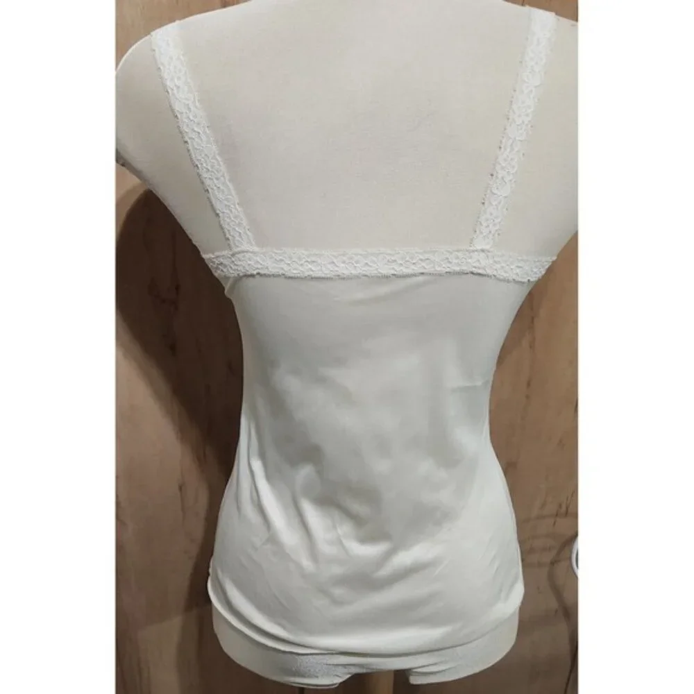 French Maid Vintage Ivory Lace Trim Camisole‎ Top Lingerie romantic whimsifairy